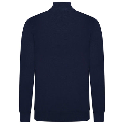 Mens Jacamo Quarter Zip Jumper Cotton Lightweight Knit Pullover S-6XL - Zip Detail - QHA UK