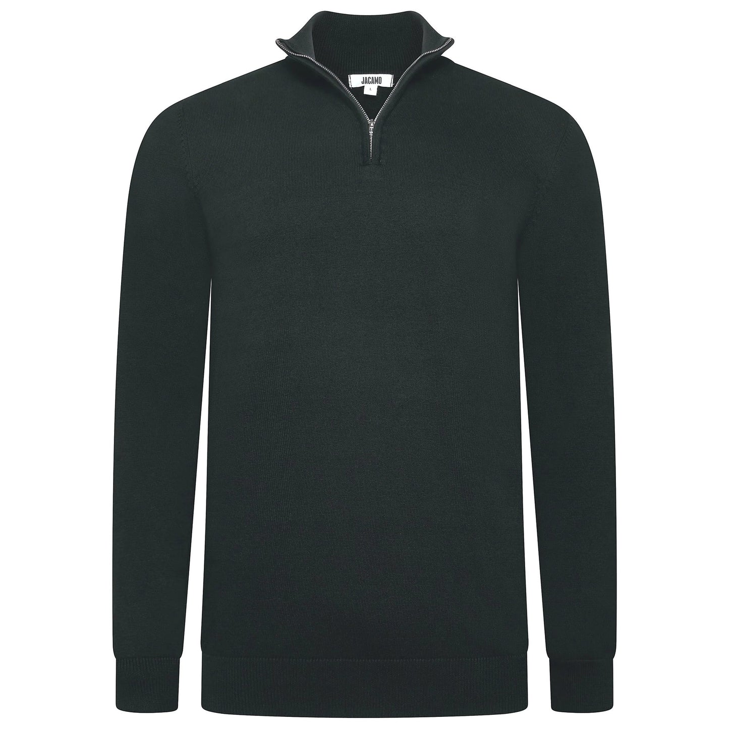 Mens Jacamo Quarter Zip Jumper Cotton Lightweight Knit Pullover S-6XL - Zip Detail - QHA UK