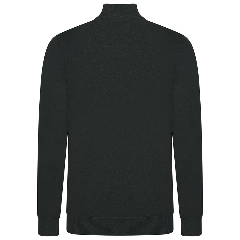 Mens Jacamo Quarter Zip Jumper Cotton Lightweight Knit Pullover S-6XL - Zip Detail - QHA UK