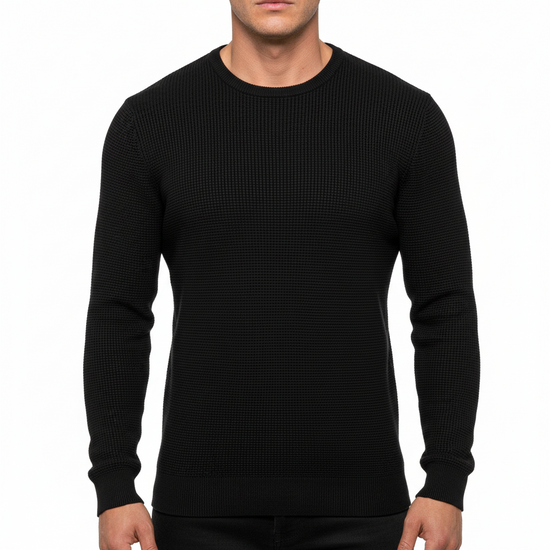 Jasper Conran Men's Basketweave Cotton Jumper Crew Neck Regular Fit S-3XL | QHA UK - QHA UK