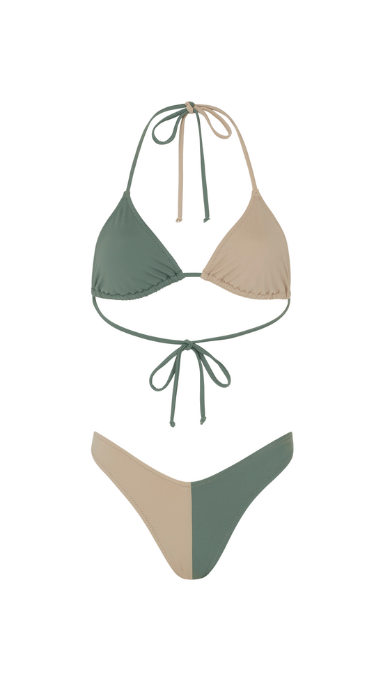 Khaki ColourDuo Bikini Top - QHA UK