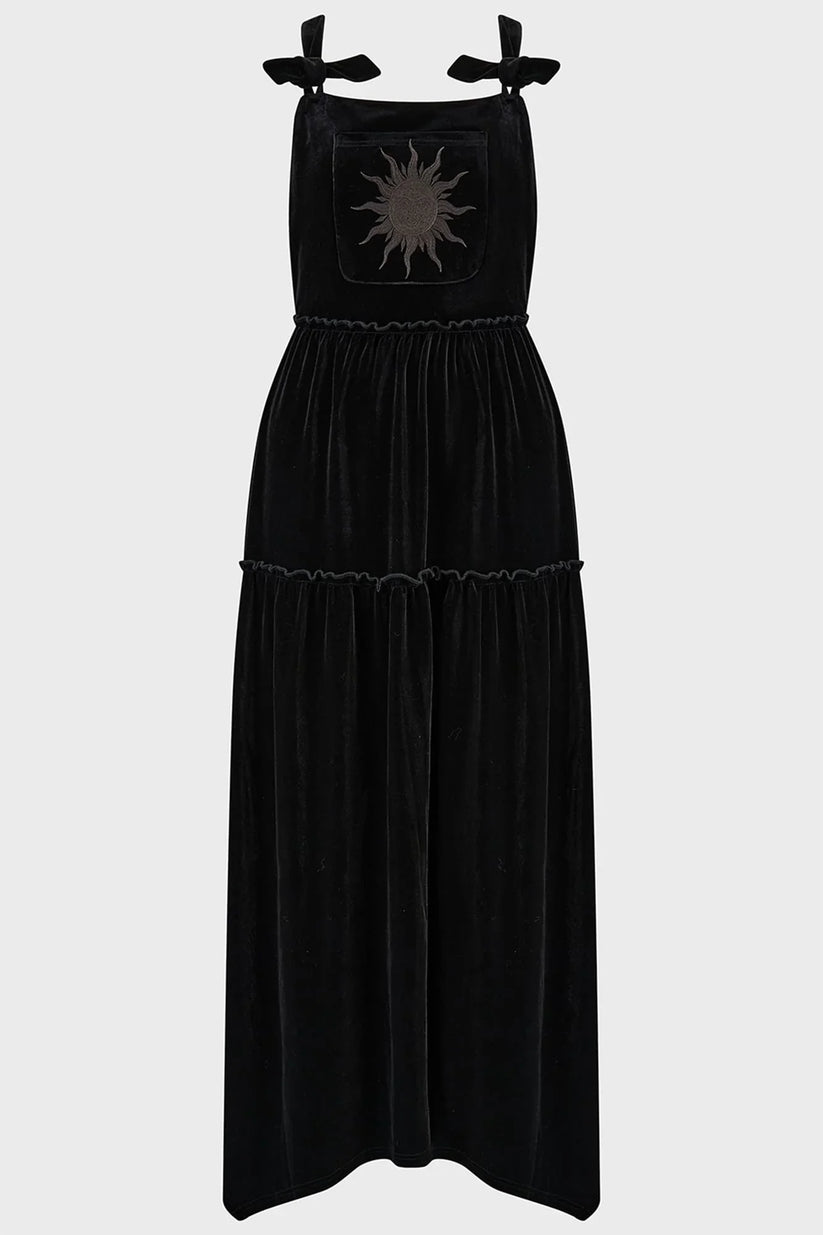 Killstar Dress Ascended Velvet Maxi Pinafore UK 8-22 - QHA UK