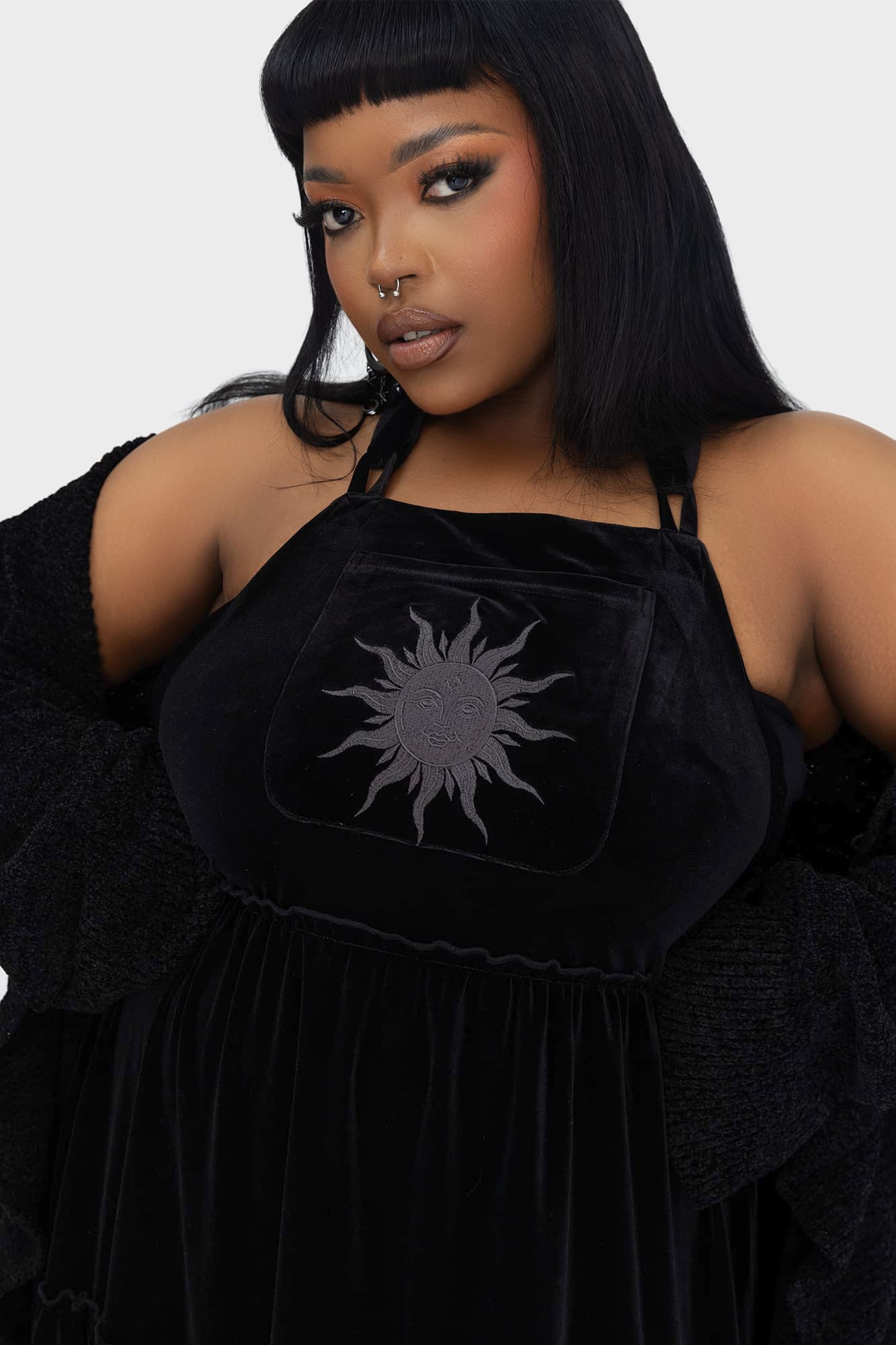 Killstar Dress Ascended Velvet Maxi Pinafore UK 8-22 - QHA UK