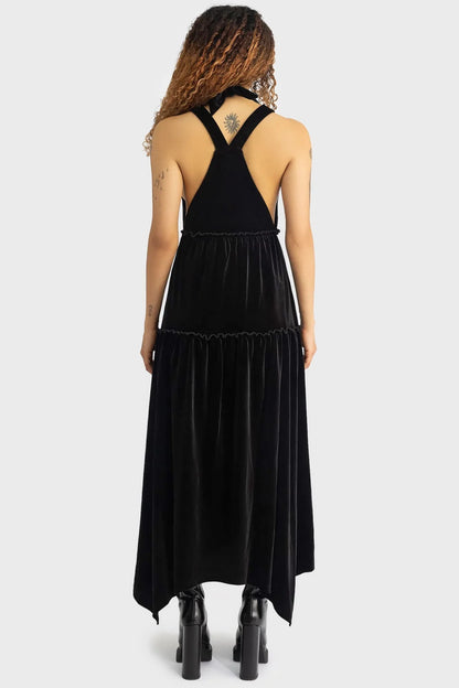 Killstar Dress Ascended Velvet Maxi Pinafore UK 8-22 - QHA UK