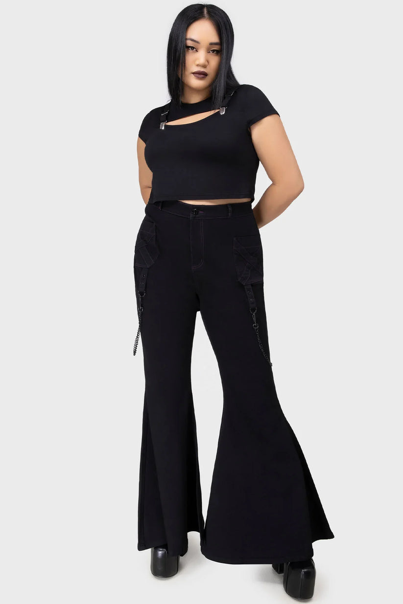 Killstar Women's Trousers Beliala Fit and Flare UK 8-22 - QHA UK