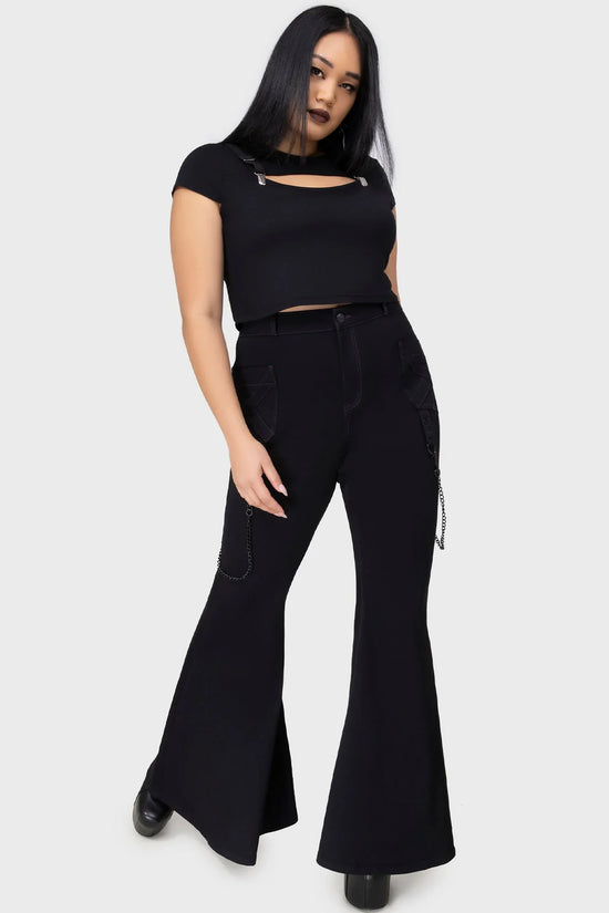 Killstar Women's Trousers Beliala Fit and Flare UK 8-22 - QHA UK