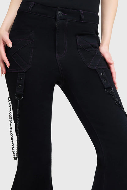 Killstar Women's Trousers Beliala Fit and Flare UK 8-22 - QHA UK