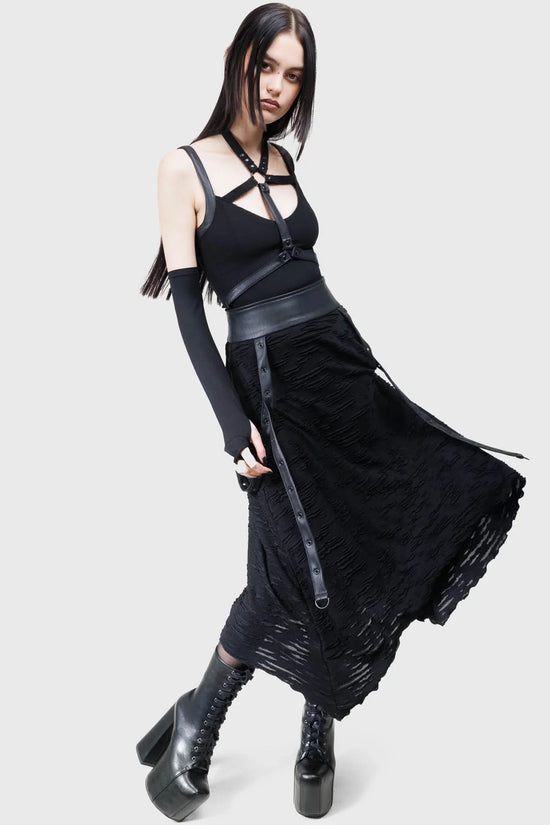 Killstar Skirt Gloomara Textured Jersey UK 8-22 - QHA UK