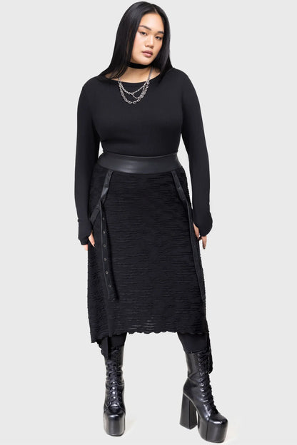 Killstar Skirt Gloomara Textured Jersey UK 8-22 - QHA UK