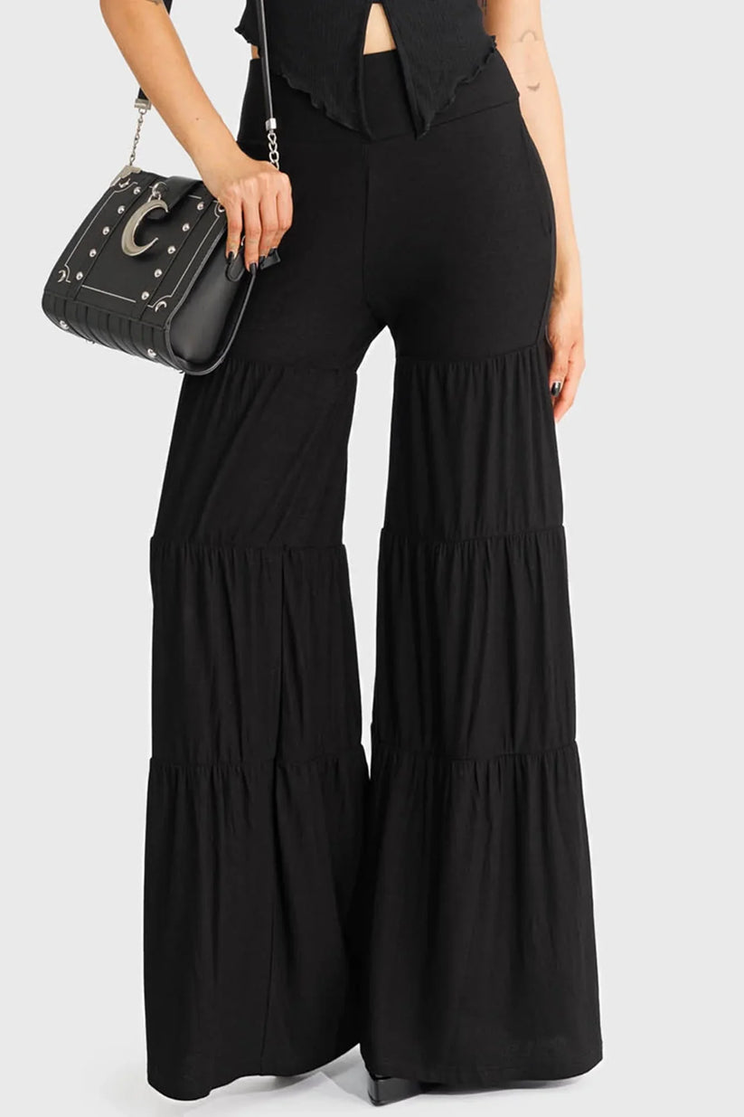 Killstar Women's Wide-Leg Trousers Maleficum Tiered UK 8-18 - QHA UK