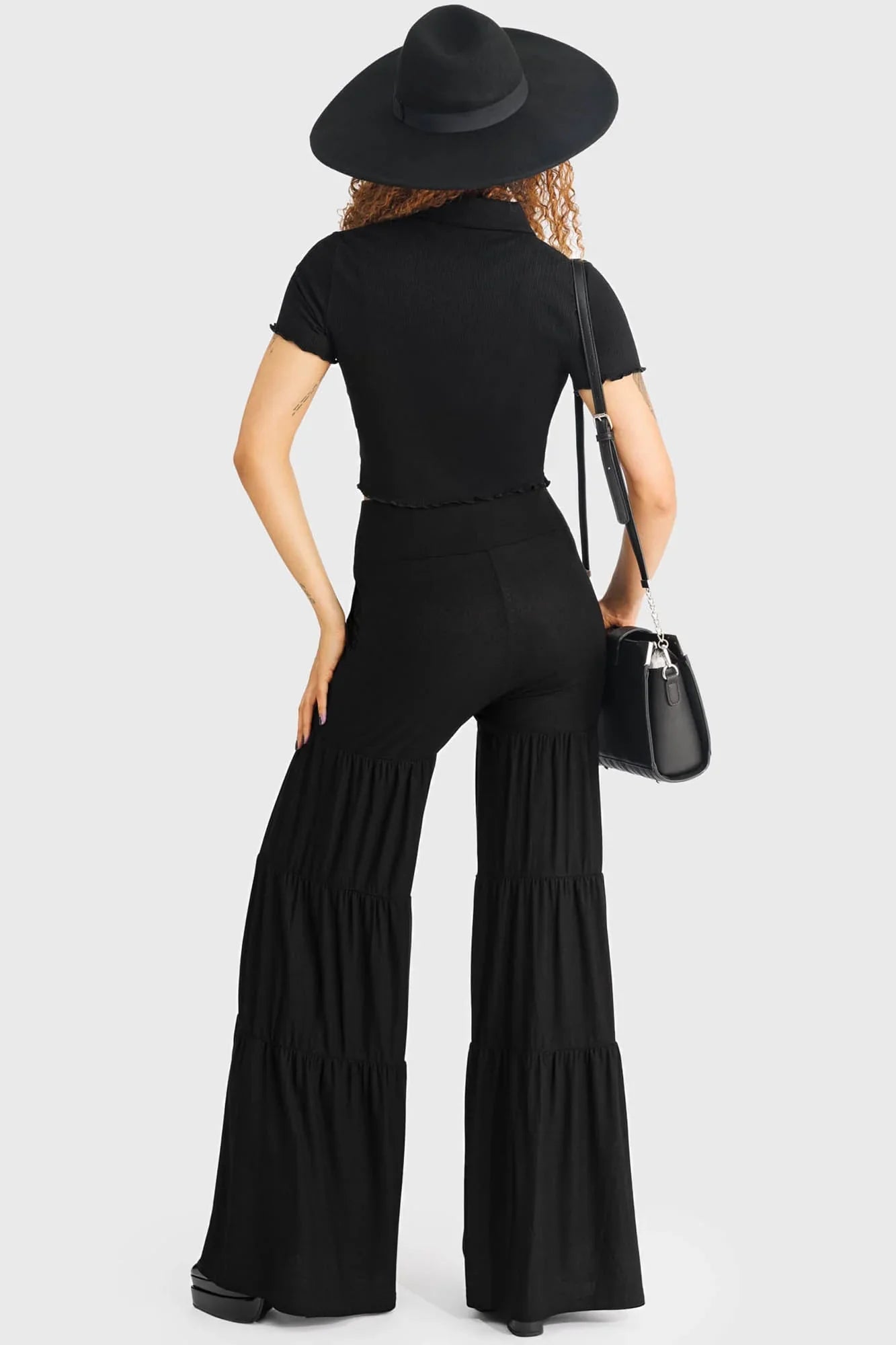 Killstar Women's Wide-Leg Trousers Maleficum Tiered UK 8-18 - QHA UK
