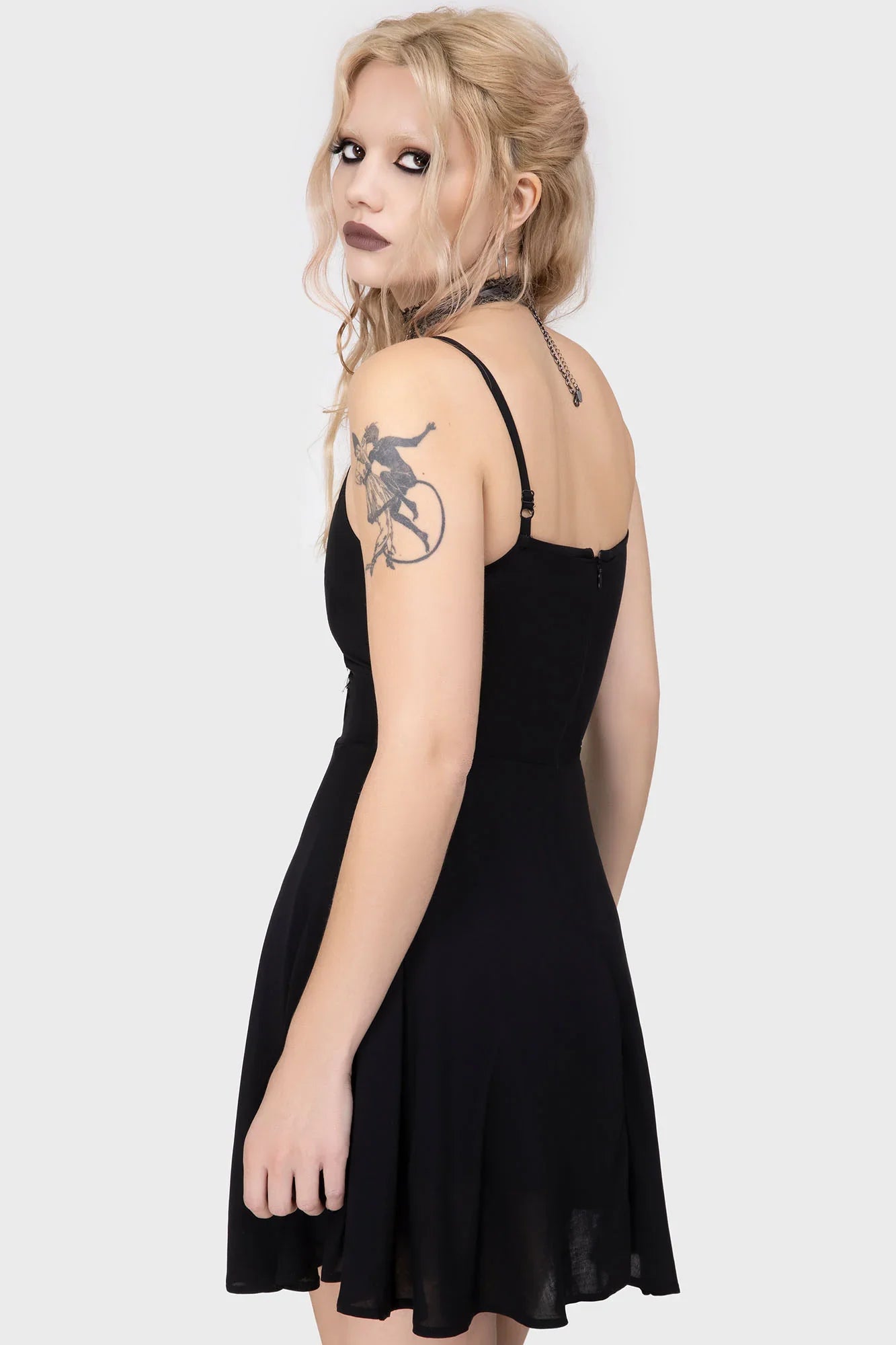 Killstar Dress Sacralgia Lace Insert Black a-Line UK 8-22 - QHA UK