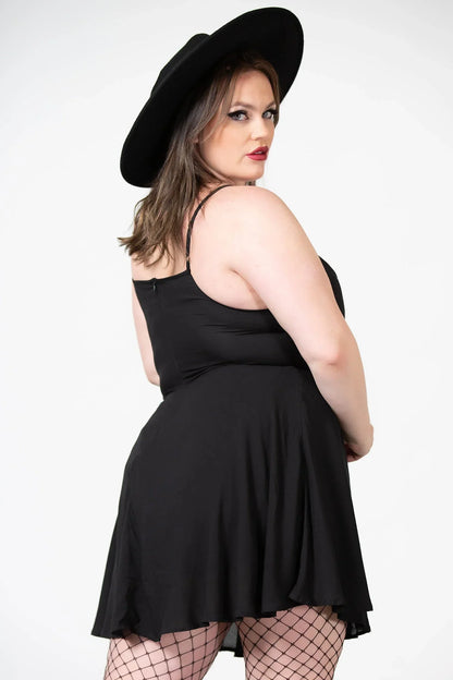 Killstar Dress Sacralgia Lace Insert Black a-Line UK 8-22 - QHA UK