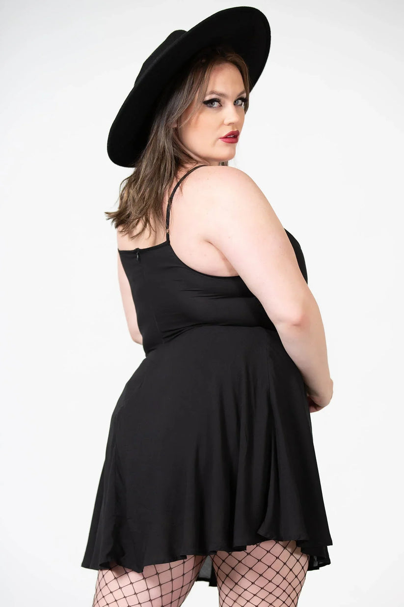 Killstar Dress Sacralgia Lace Insert Black a-Line UK 8-22 - QHA UK