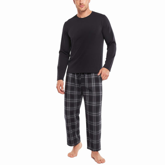 Kruxader Men's Pyjama Set | Black Check | Cotton | Sizes S–4XL | 3 & 5 Pack - QHA UK
