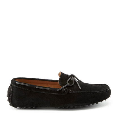 Hugs & Co Mens Laced Driving Loafers Black Suede UK 7-14 - QHA UK