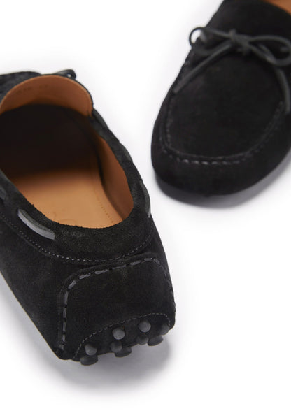 Hugs & Co Mens Laced Driving Loafers Black Suede UK 7-14 - QHA UK