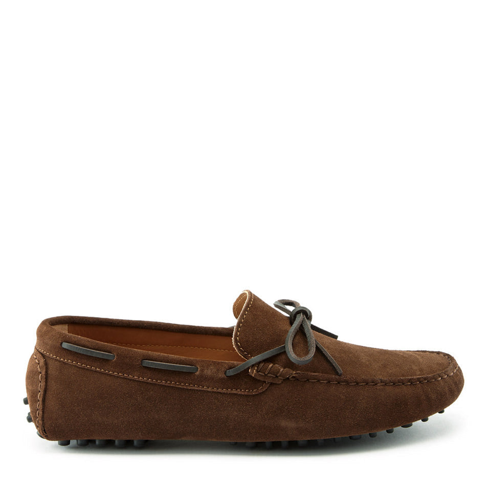 Hugs & Co Mens Laced Driving Loafers Brown Suede UK 7-14 - QHA UK