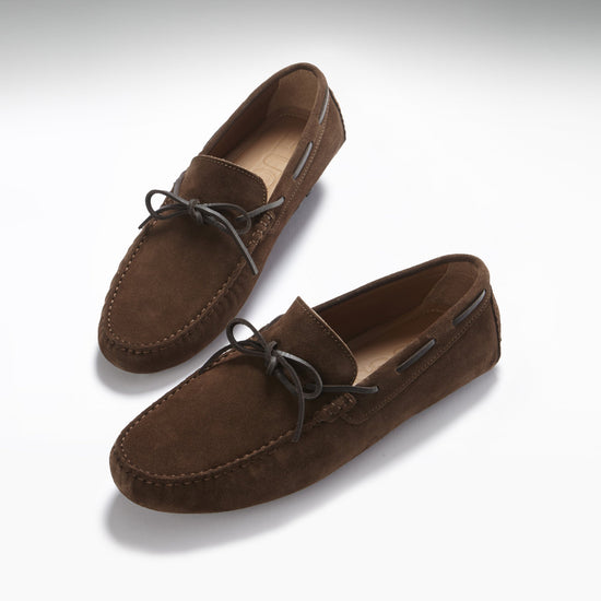 Hugs & Co Mens Laced Driving Loafers Brown Suede UK 7-14 - QHA UK