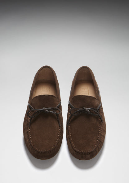 Hugs & Co Mens Laced Driving Loafers Brown Suede UK 7-14 - QHA UK