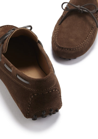 Hugs & Co Mens Laced Driving Loafers Brown Suede UK 7-14 - QHA UK