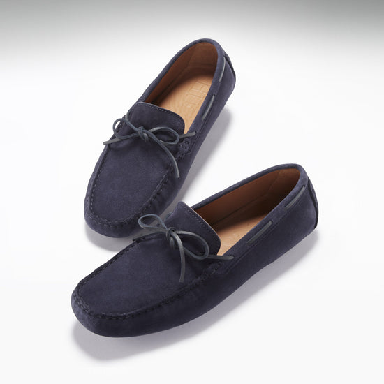 Hugs & Co Mens Laced Driving Loafers Navy Blue Suede UK 7-14 - QHA UK