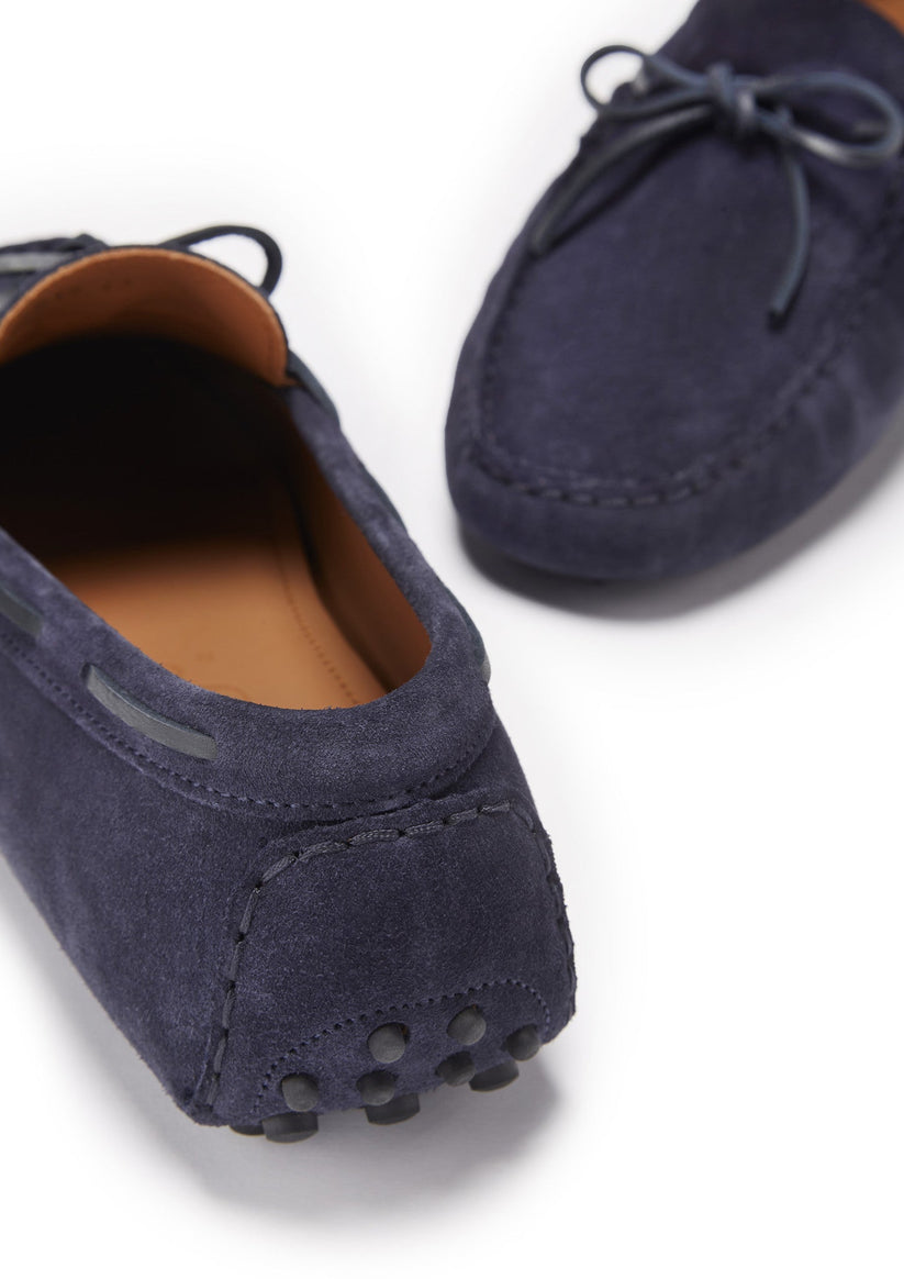Hugs & Co Mens Laced Driving Loafers Navy Blue Suede UK 7-14 - QHA UK