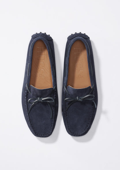 Hugs & Co Mens Laced Driving Loafers Navy Blue Suede UK 7-14 - QHA UK