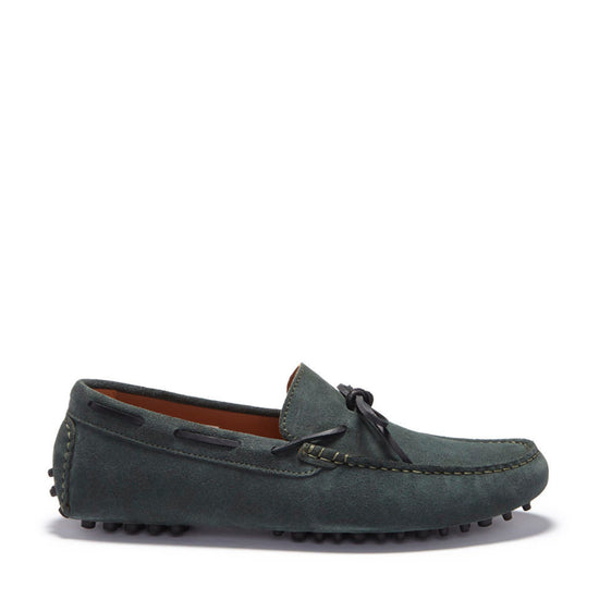 Hugs & Co Mens Laced Driving Loafers Racing Green Suede UK 7-14 - QHA UK