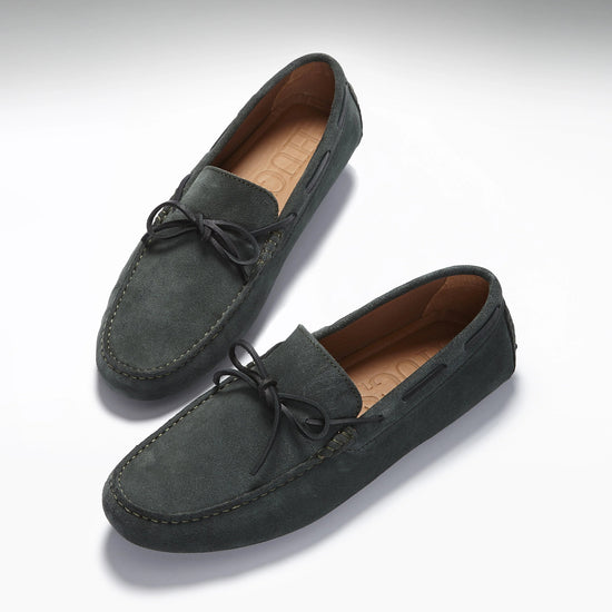 Hugs & Co Mens Laced Driving Loafers Racing Green Suede UK 7-14 - QHA UK
