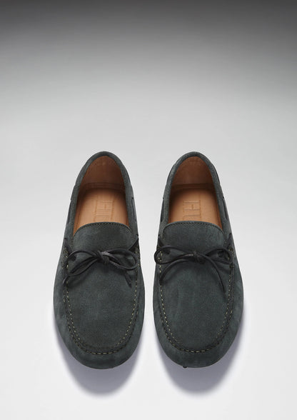 Hugs & Co Mens Laced Driving Loafers Racing Green Suede UK 7-14 - QHA UK