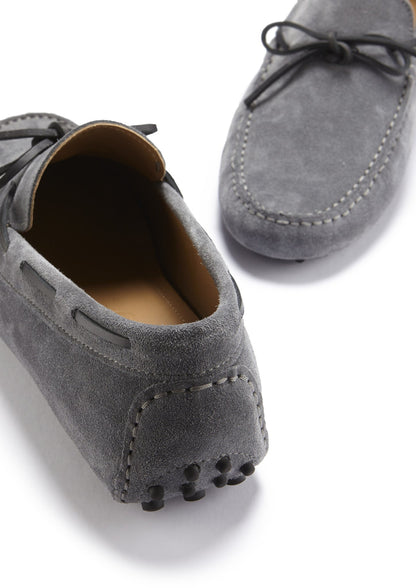Hugs & Co Mens Laced Driving Loafers Slate Grey Suede UK 7-14 - QHA UK