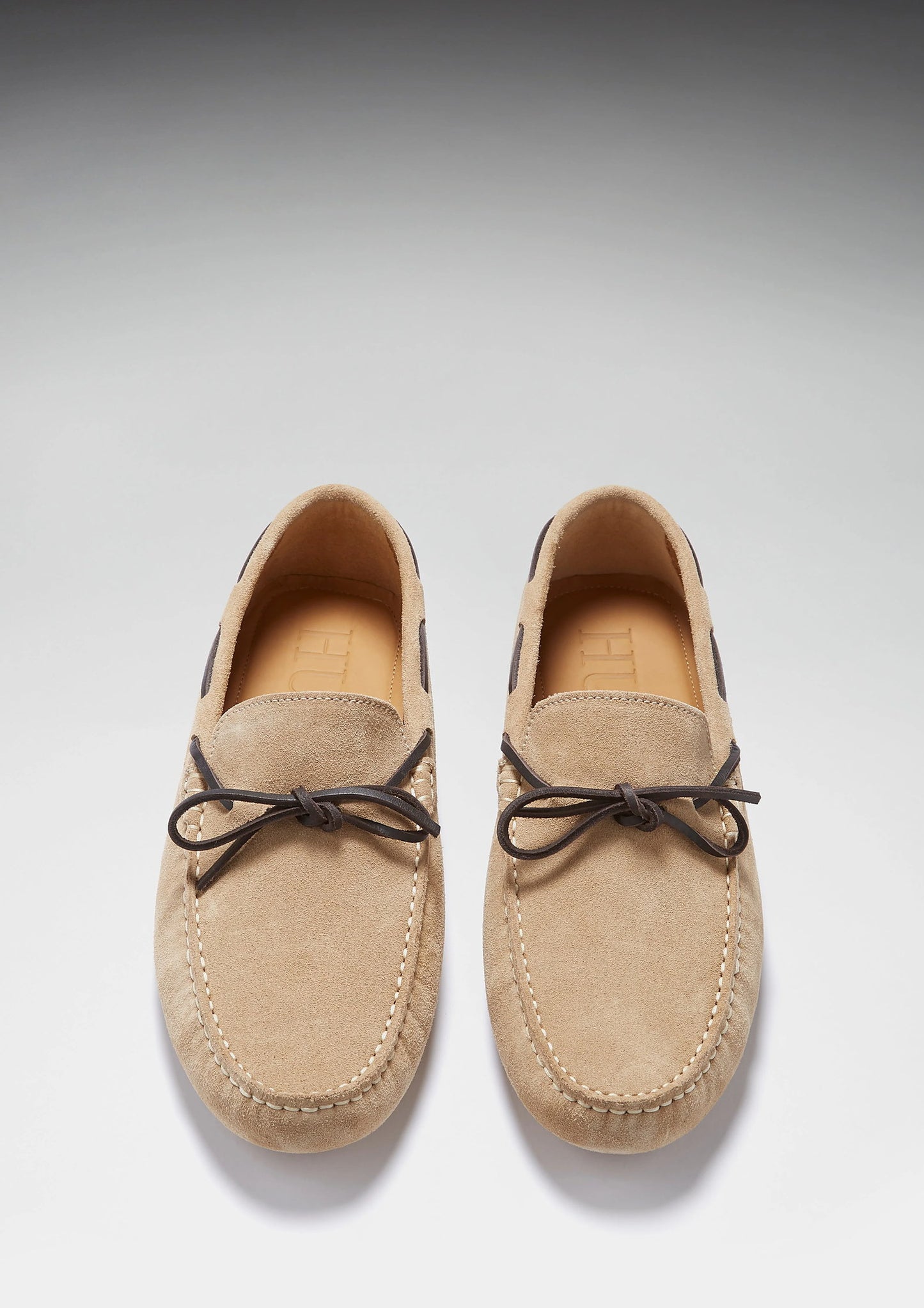 Hugs & Co Mens Laced Driving Loafers Taupe Suede UK 7-14 - QHA UK