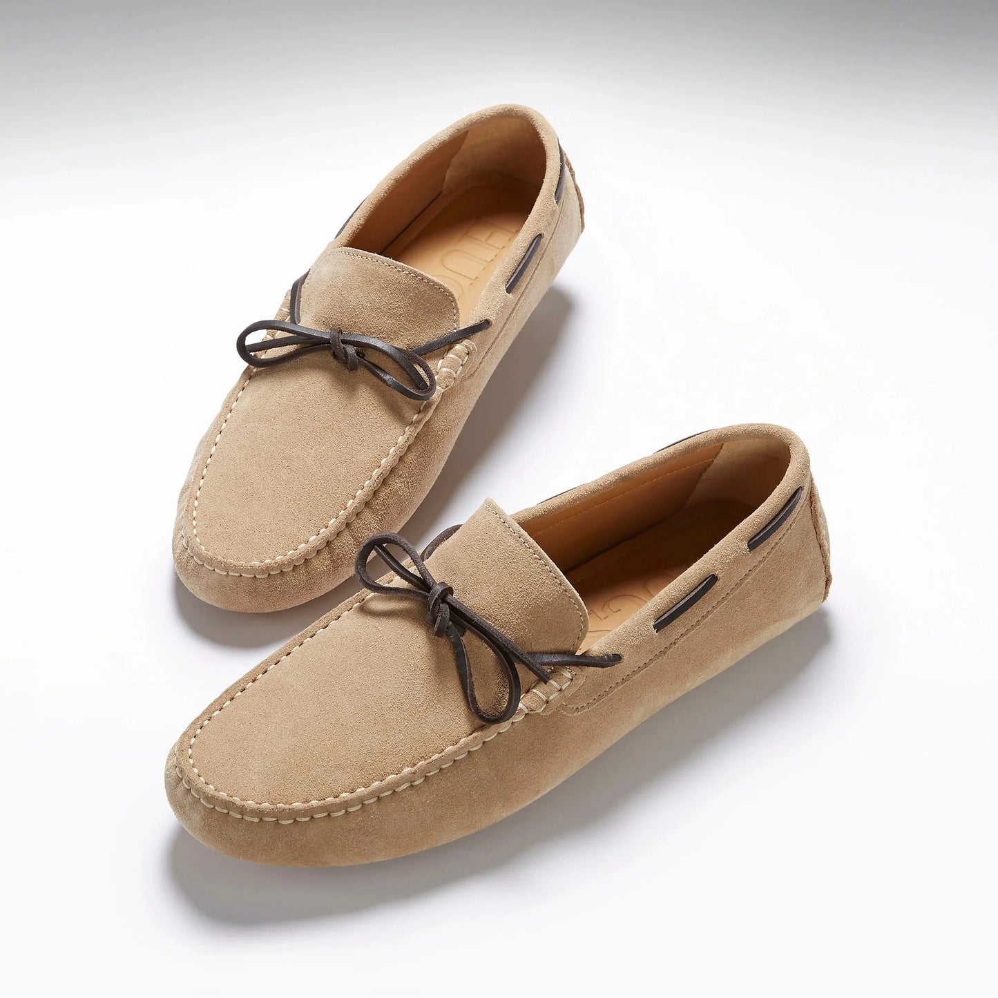 Hugs & Co Mens Laced Driving Loafers Taupe Suede UK 7-14 - QHA UK