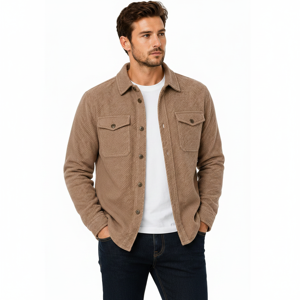 Laguna Mens Overshirt Jacket Brushed Warm Button Up Casual Shacket Coa - QHA UK