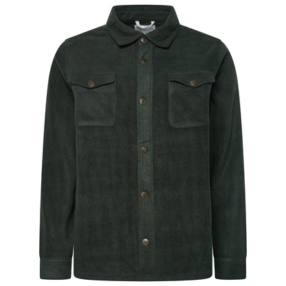Laguna Mens Overshirt Jacket Brushed Warm Button Up Casual Shacket Coa - Button Detail - QHA UK