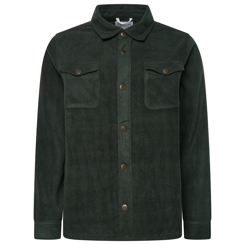 Laguna Mens Overshirt Jacket Brushed Warm Button Up Casual Shacket Coa - Button Detail - QHA UK