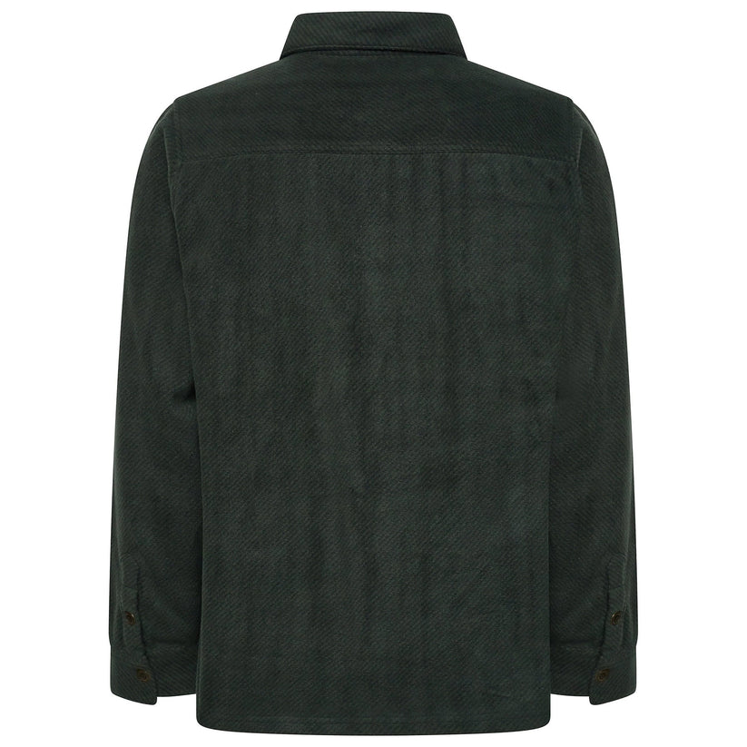 Laguna Mens Overshirt Jacket Brushed Warm Button Up Casual Shacket Coa - Button Detail - QHA UK