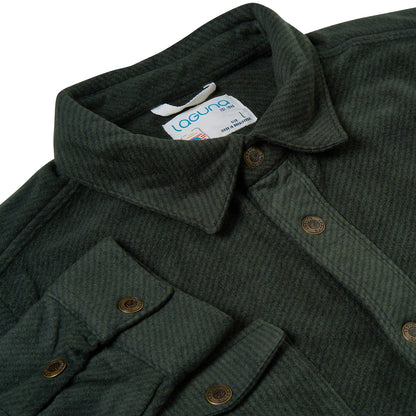 Laguna Mens Overshirt Jacket Brushed Warm Button Up Casual Shacket Coa - Button Detail - QHA UK