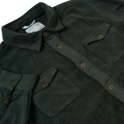 Laguna Mens Overshirt Jacket Brushed Warm Button Up Casual Shacket Coa - Button Detail - QHA UK