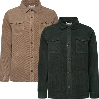 Laguna Mens Overshirt Jacket Brushed Warm Button Up Casual Shacket Coa - Button Detail - QHA UK