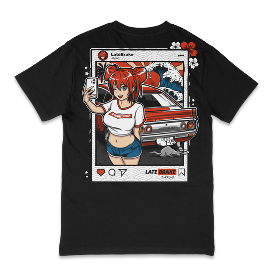 Late Brake Lb Selfie T-Shirt Cotton Car Enthusiast Tee 180gsm | Late - QHA UK