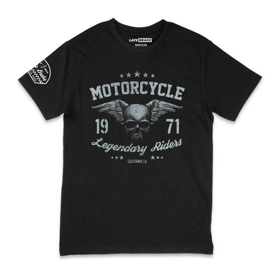 Late Brake Legendary Riders T-Shirt Cotton Car Enthusiast Tee 180gsm - QHA UK
