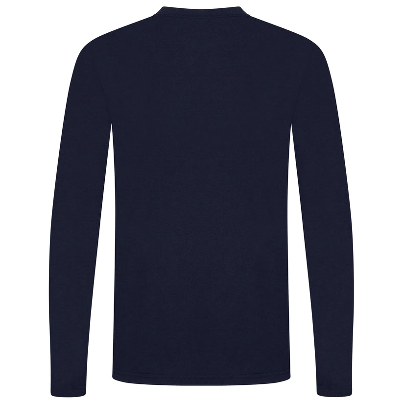 Henley Mens Long Sleeve T-Shirt Cotton Blend Casual Regular Fit Top | - Sleeve Detail - QHA UK