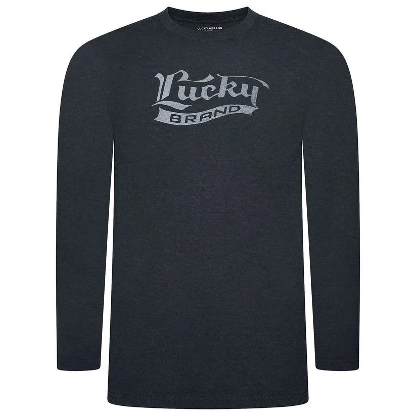 Lucky Brand Mens Pyjama Set Crew Neck Flannel Pants Cotton Lounge Slee - Collar Detail - QHA UK