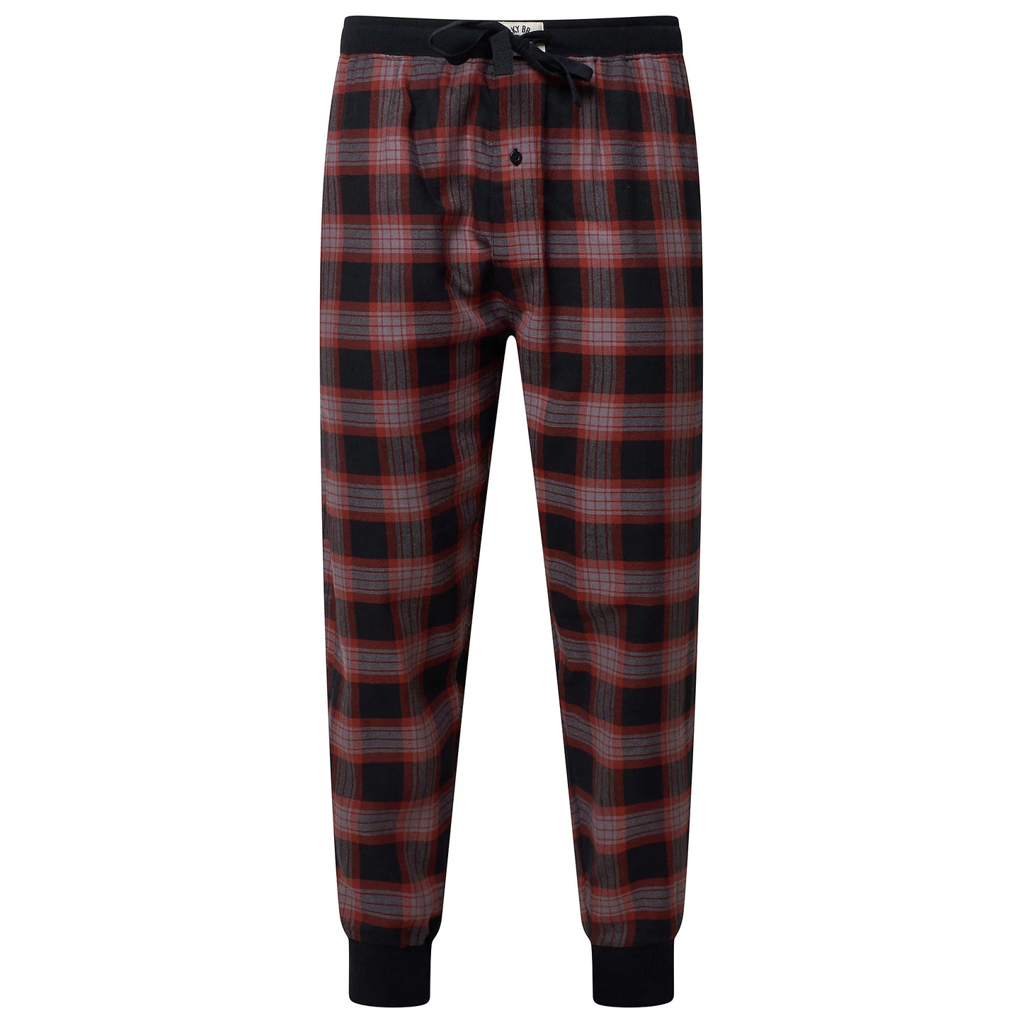 Lucky Brand Mens Pyjama Set Crew Neck Flannel Pants Cotton Lounge Slee - Collar Detail - QHA UK