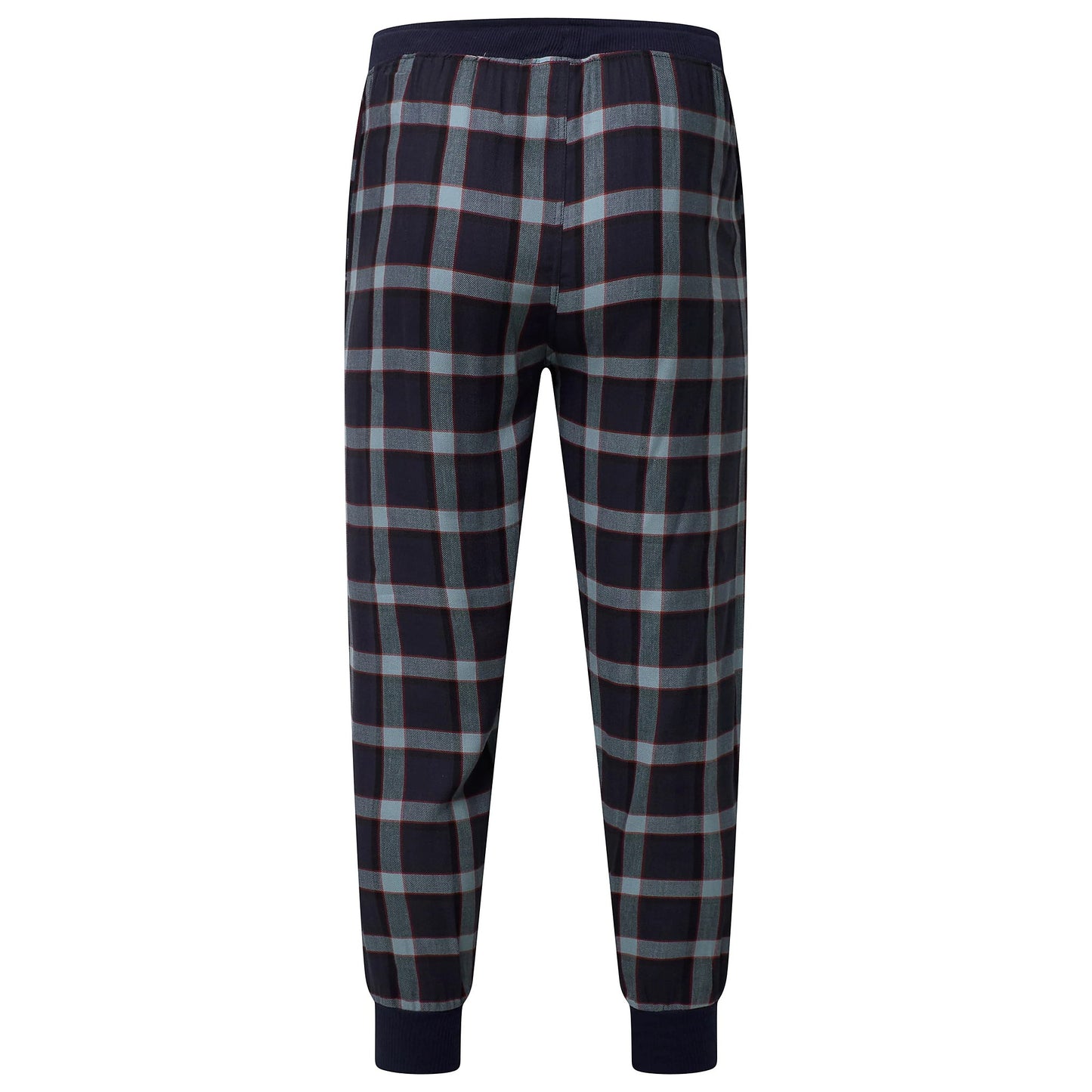 Lucky Brand Mens Pyjama Set Crew Neck Flannel Pants Cotton Lounge Slee - Collar Detail - QHA UK