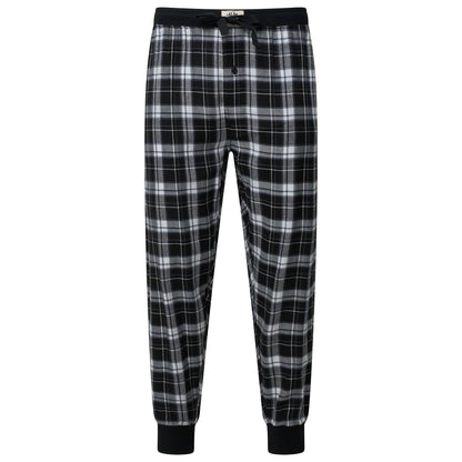 Lucky Brand Mens Pyjama Set Crew Neck Flannel Pants Cotton Lounge Slee - Collar Detail - QHA UK