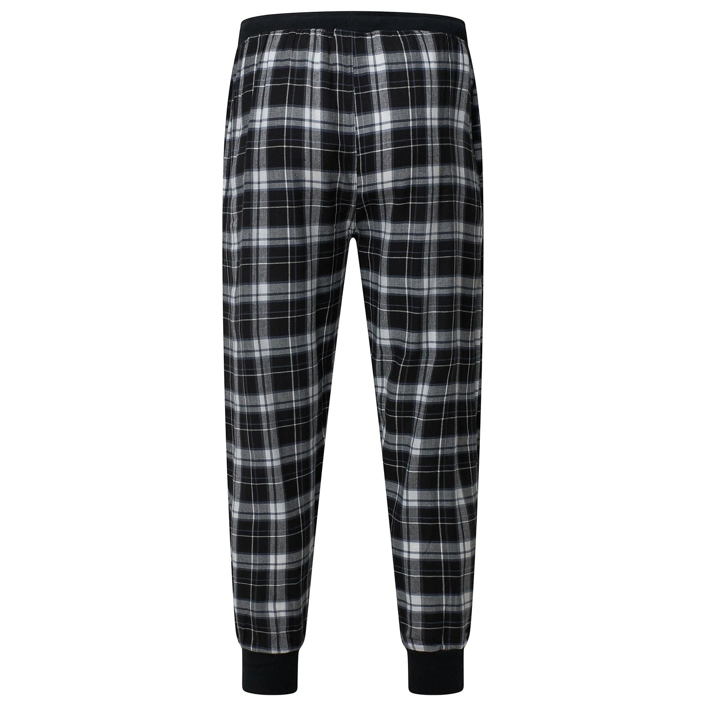 Lucky Brand Mens Pyjama Set Crew Neck Flannel Pants Cotton Lounge Slee - Collar Detail - QHA UK