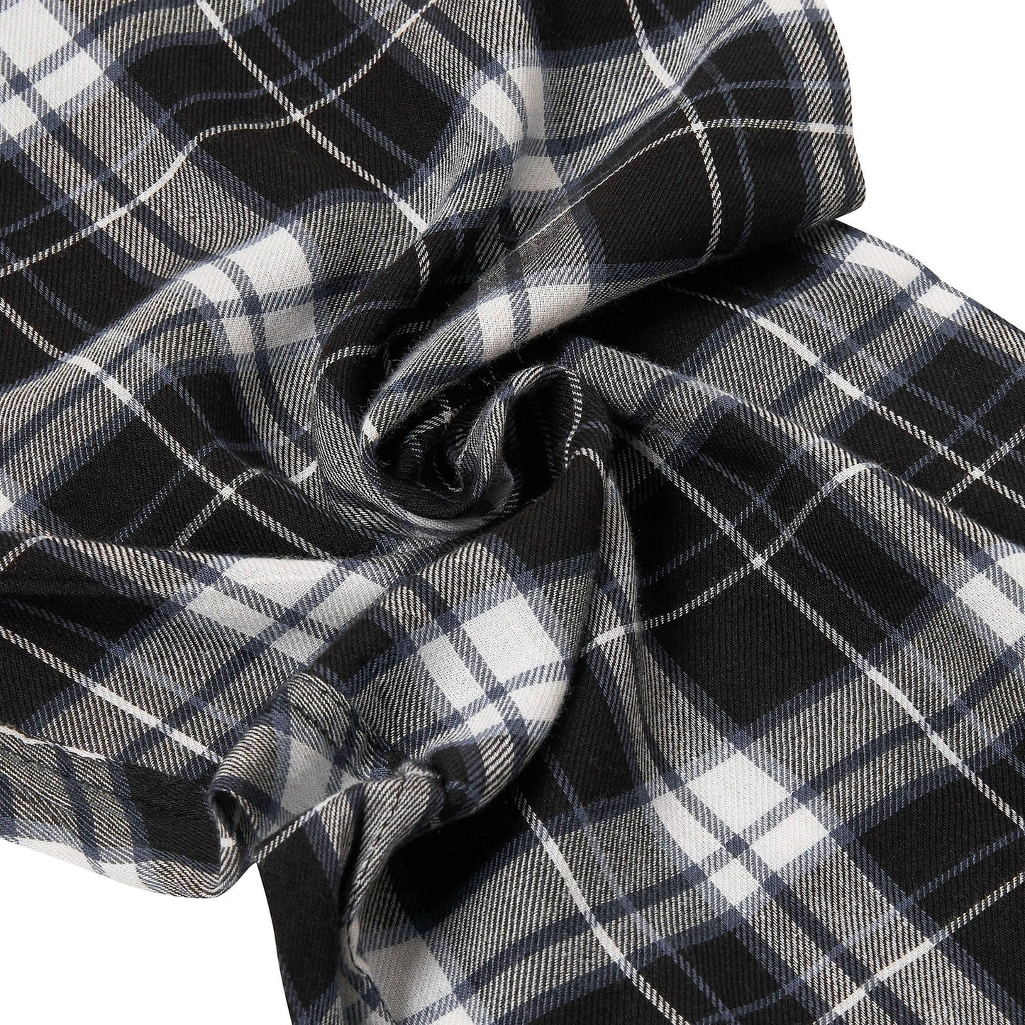 Lucky Brand Mens Pyjama Set Crew Neck Flannel Pants Cotton Lounge Slee - Collar Detail - QHA UK